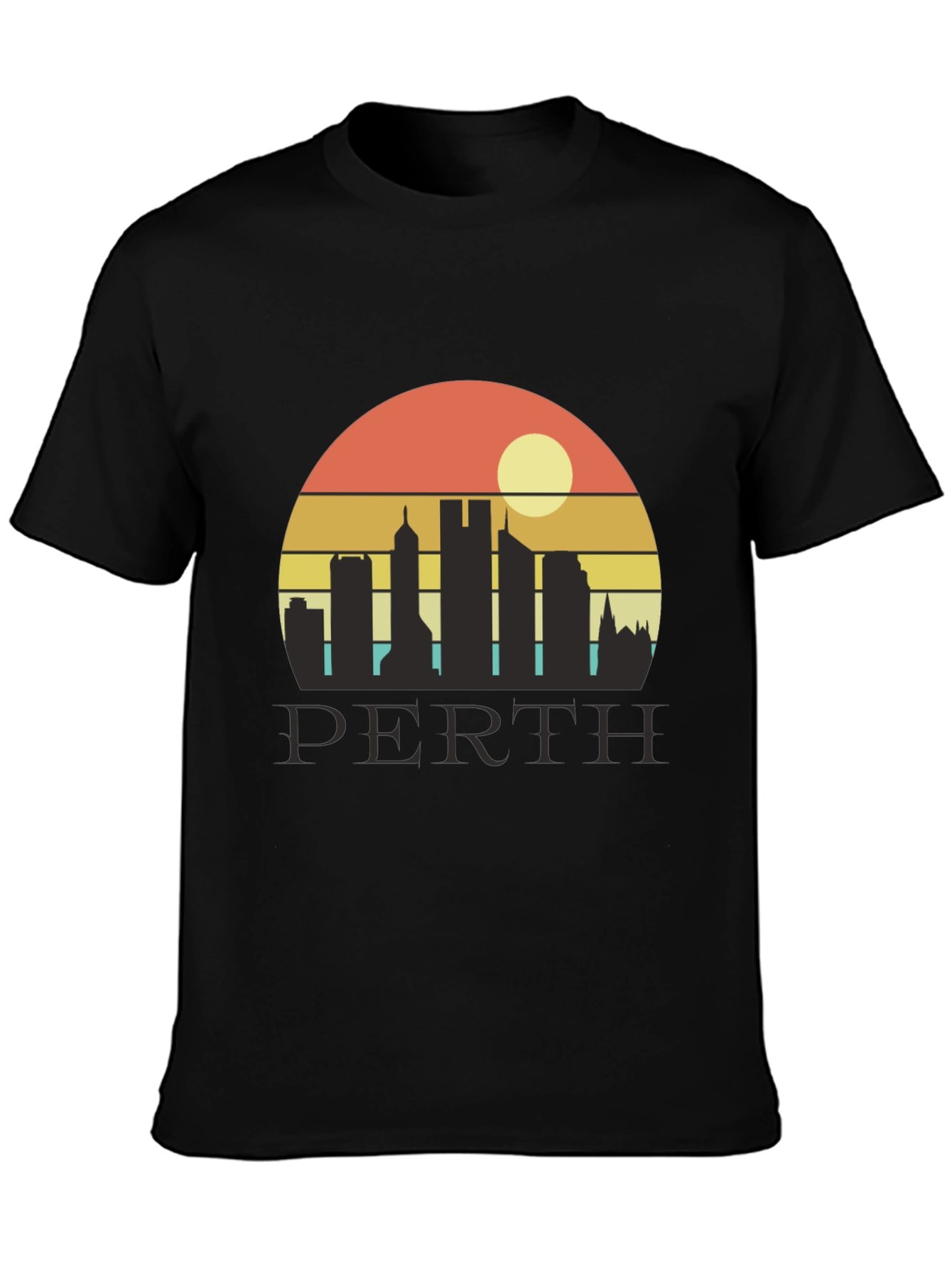 Retro Perth Skyline Graphic Tee