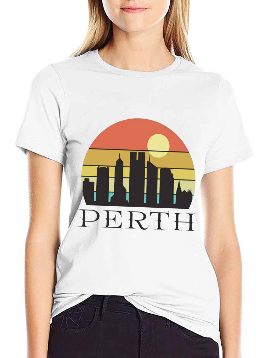 Retro Perth Skyline Graphic Tee