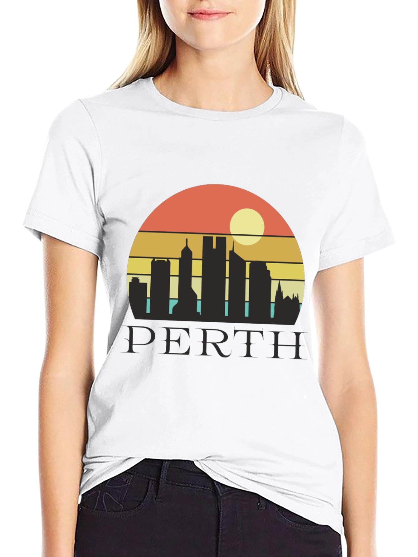 Retro Perth Skyline Graphic Tee