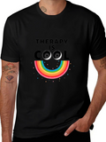 Therapy is Cool Rainbow Smiley Tee