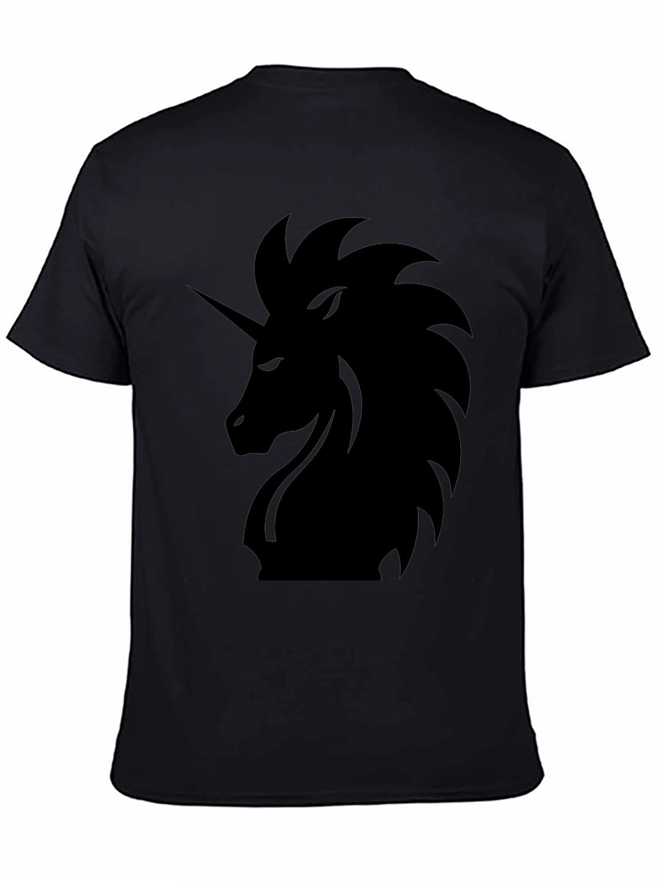 Mens Black Unicorn Graphic Tee