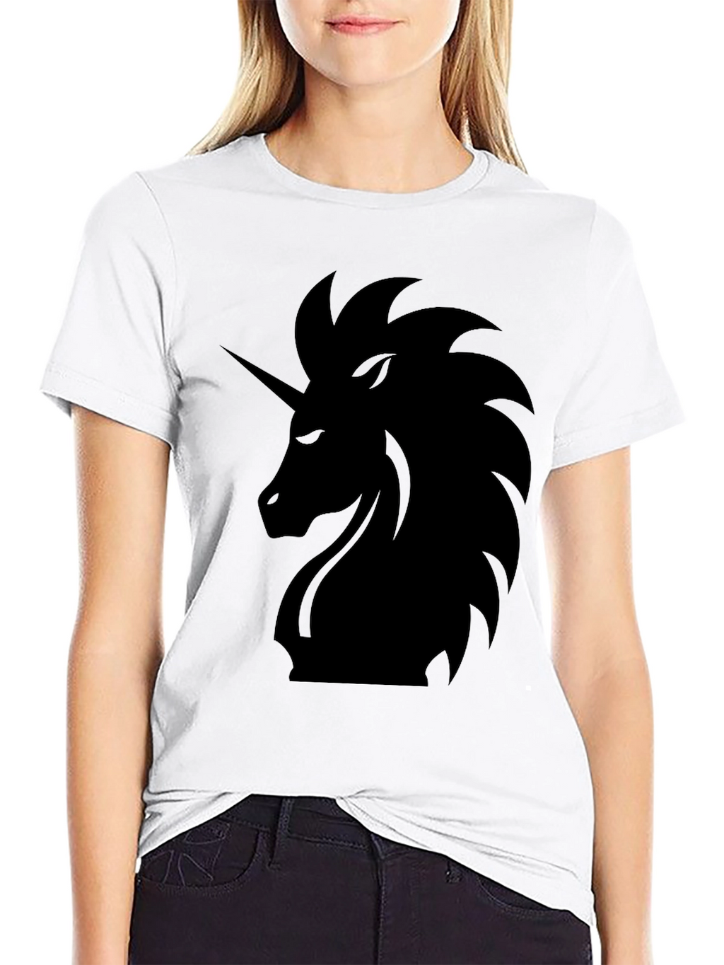 Mens Black Unicorn Graphic Tee