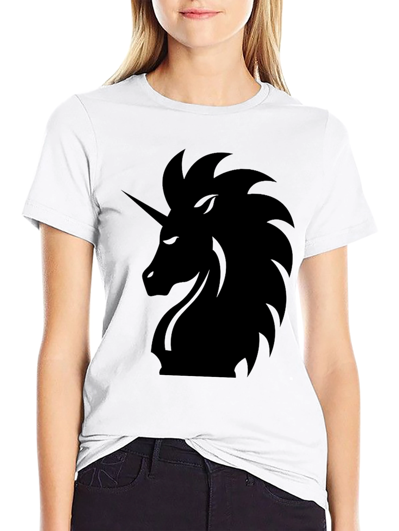 Mens Black Unicorn Graphic Tee