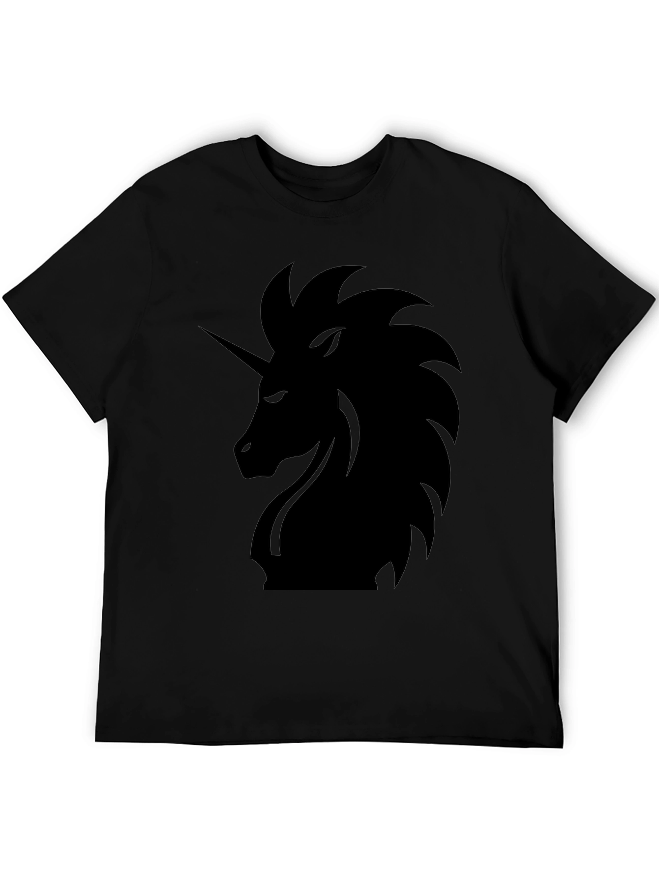 Mens Black Unicorn Graphic Tee