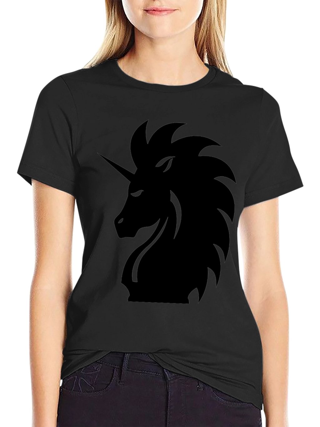 Mens Black Unicorn Graphic Tee