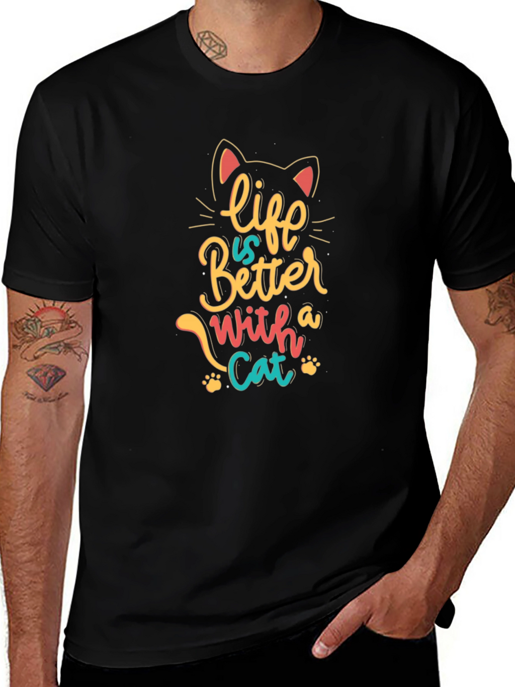 Life is Better with a Cat Graphic Tee