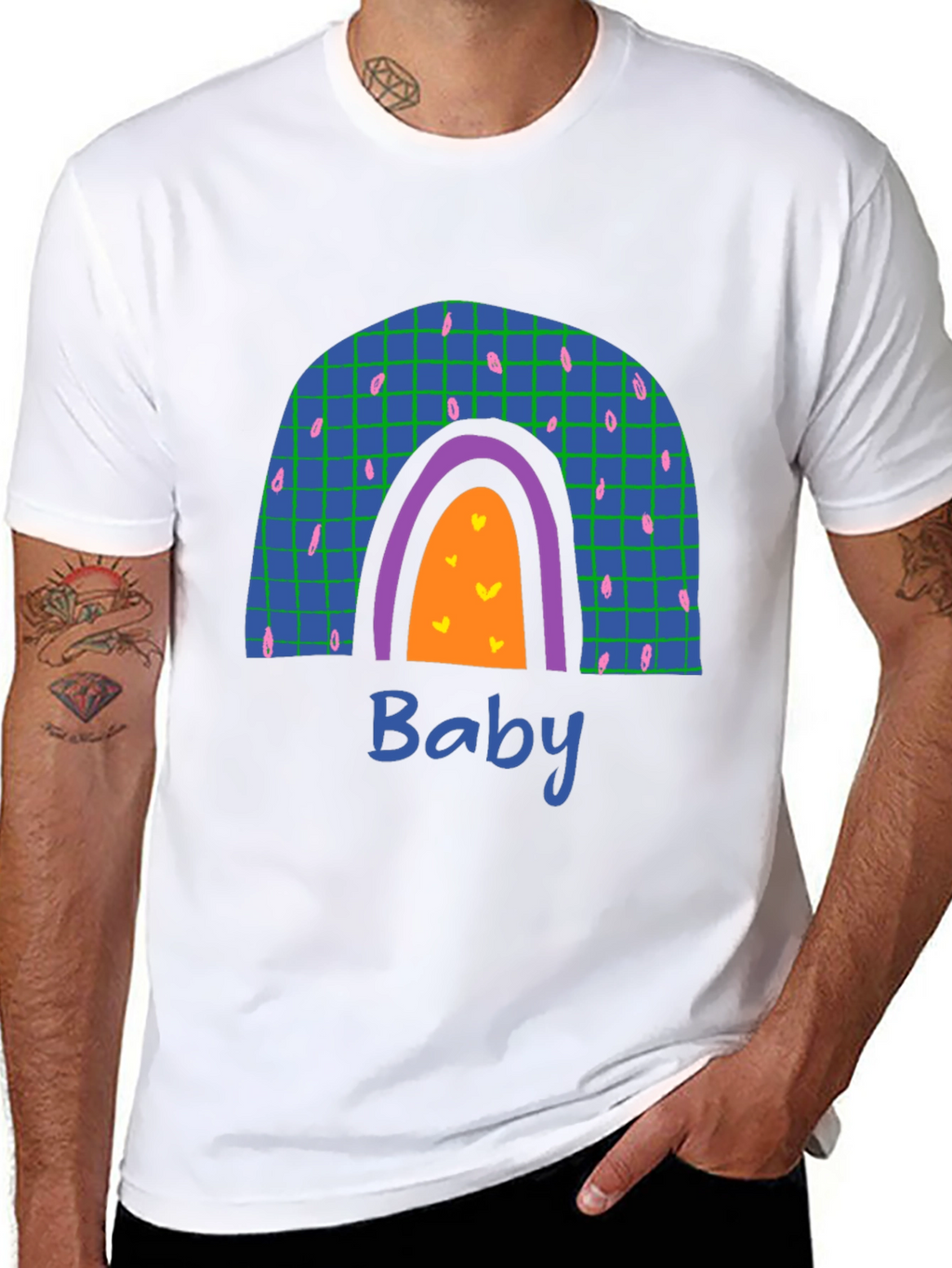Rainbow Baby Graphic Print Black T-Shirt