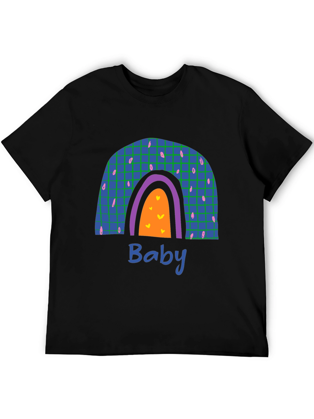 Rainbow Baby Graphic Print Black T-Shirt