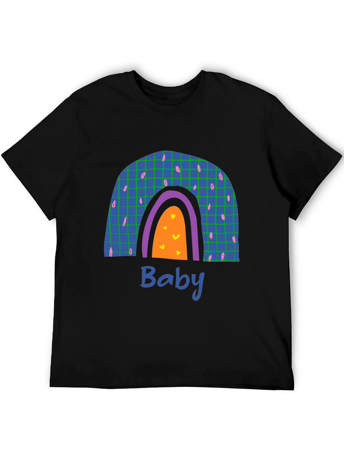 Rainbow Baby Graphic Print Black T-Shirt