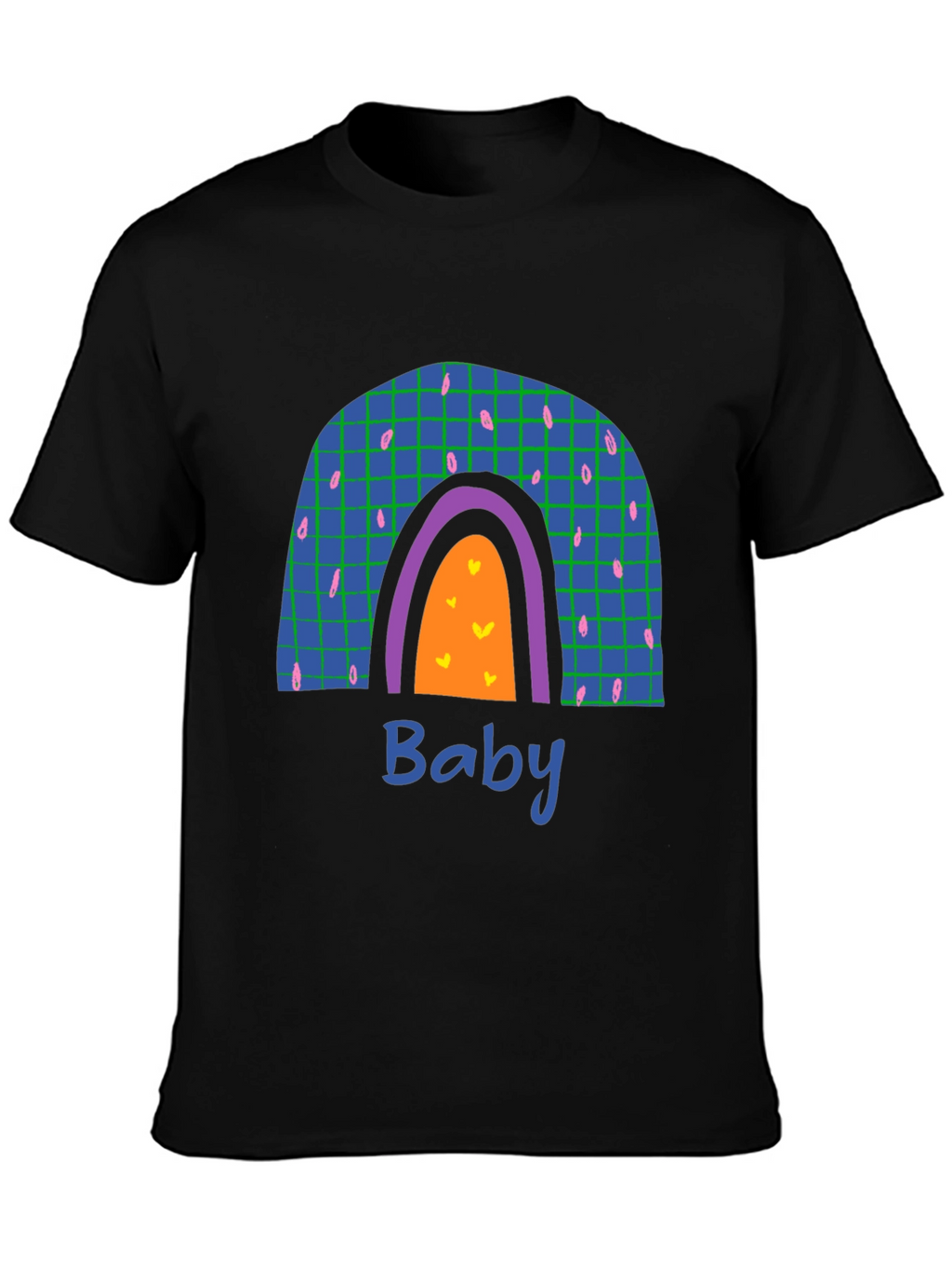 Rainbow Baby Graphic Print Black T-Shirt