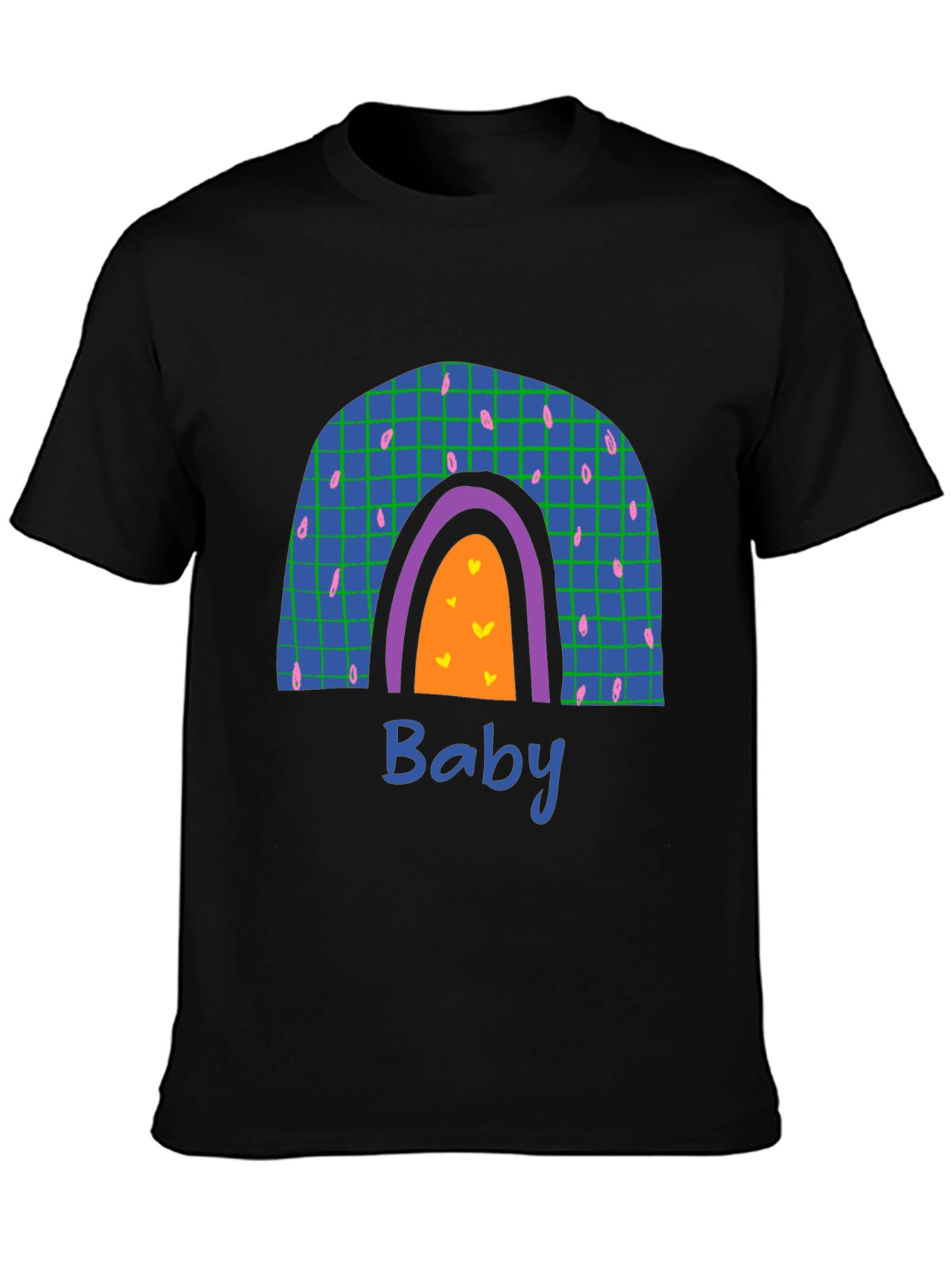 Rainbow Baby Graphic Print Black T-Shirt