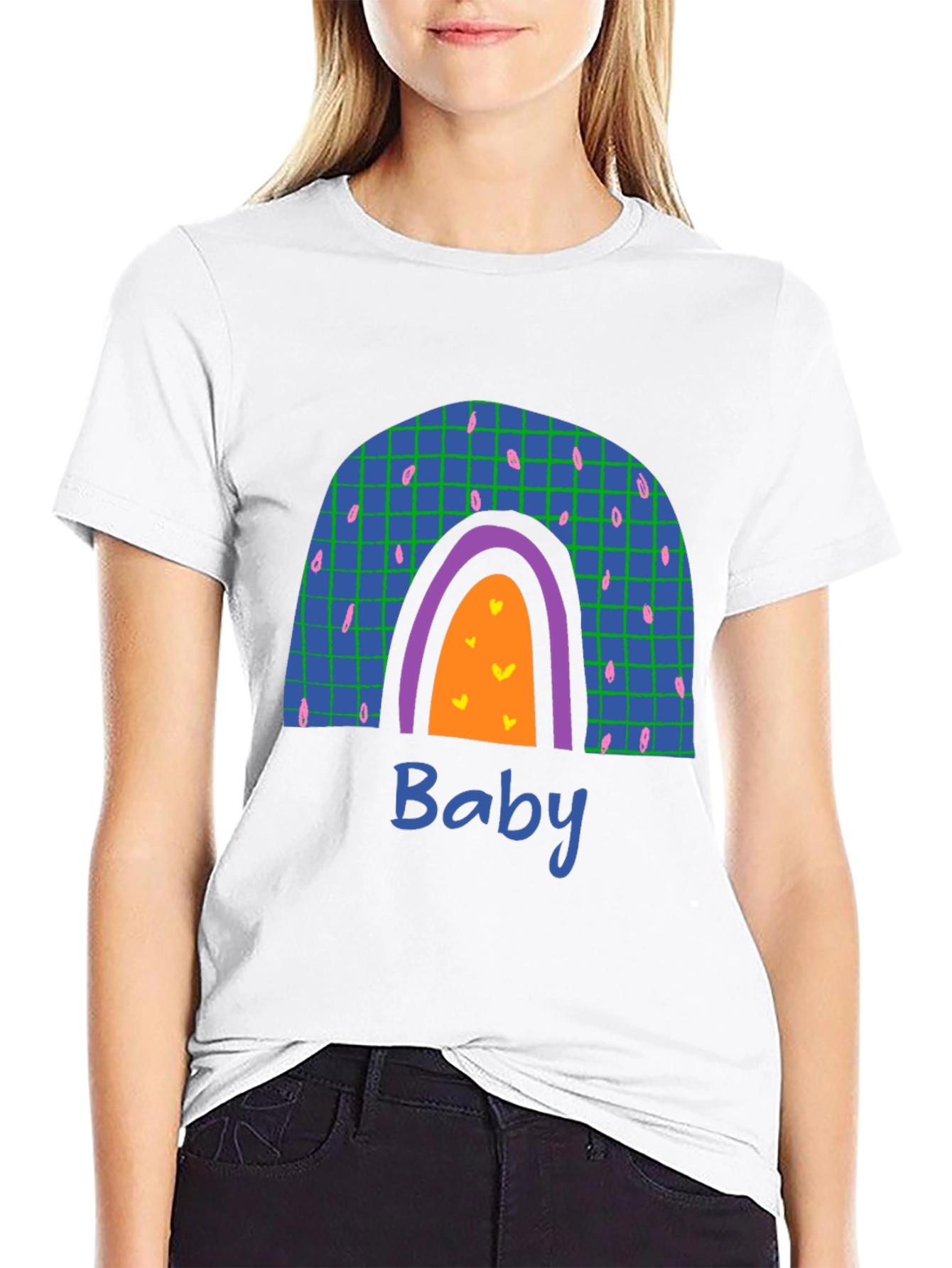 Rainbow Baby Graphic Print Black T-Shirt