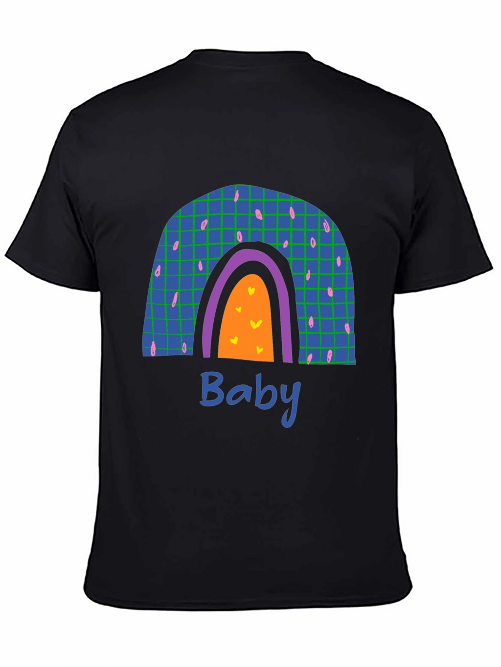 Rainbow Baby Graphic Print Black T-Shirt