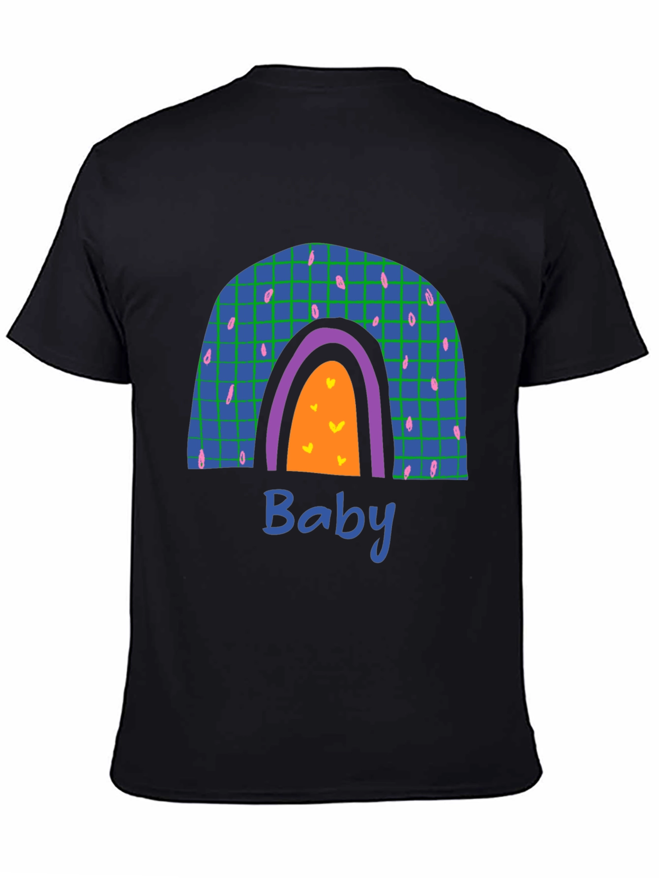 Rainbow Baby Graphic Print Black T-Shirt