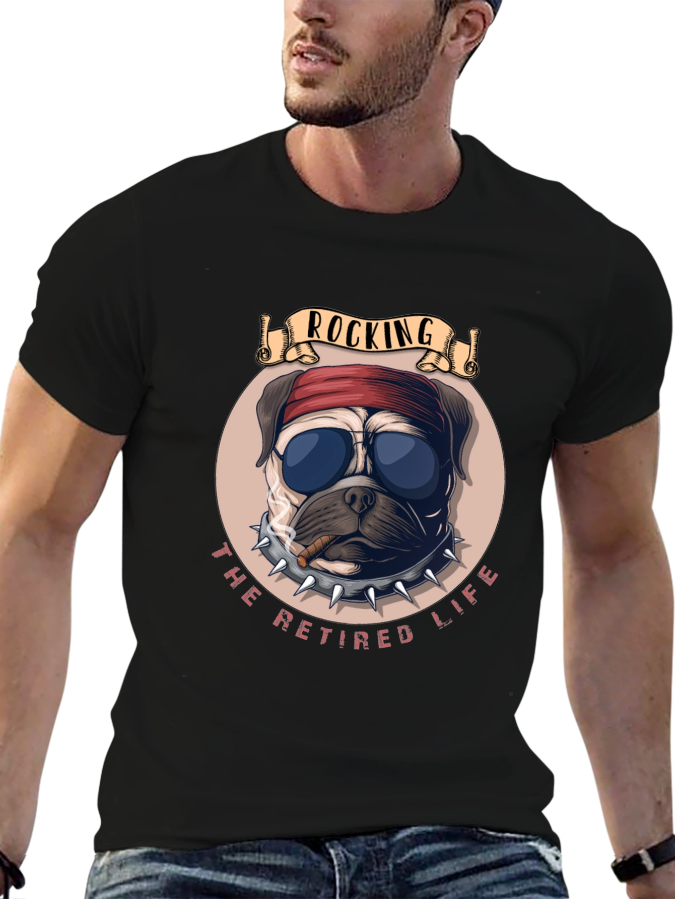 Rocking Retired Life Bulldog Graphic Tee