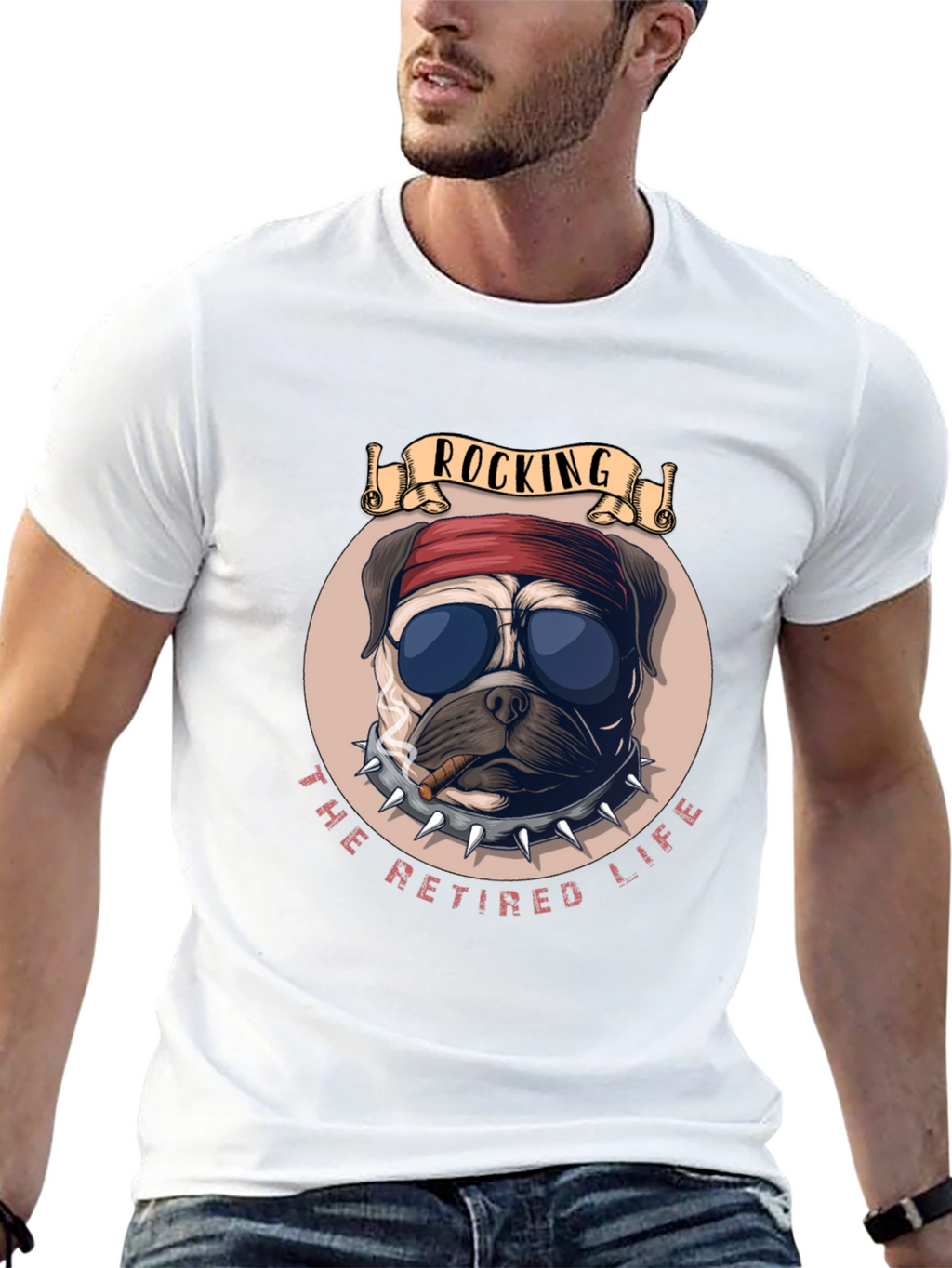 Rocking Retired Life Bulldog Graphic Tee