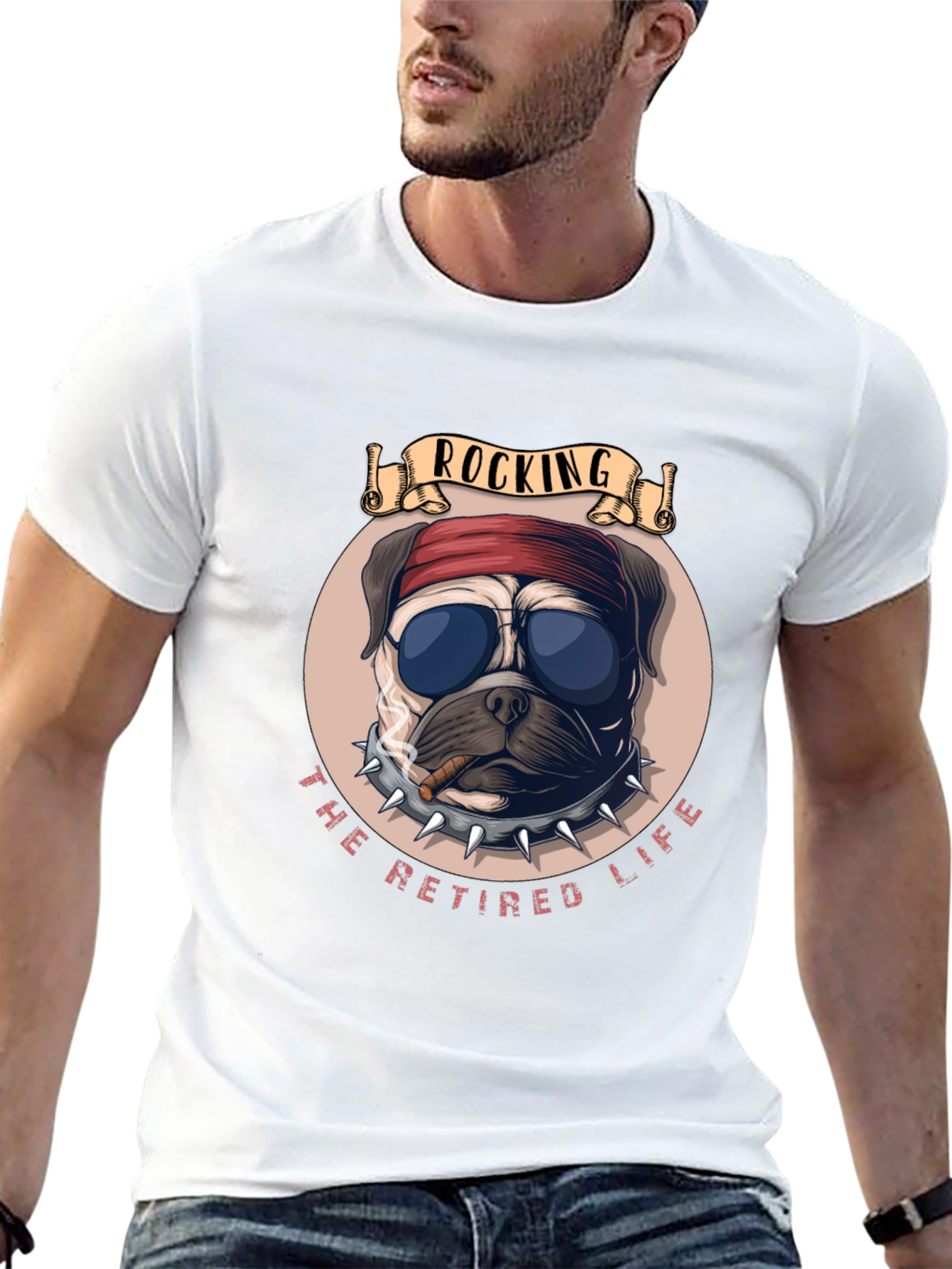 Rocking Retired Life Bulldog Graphic Tee