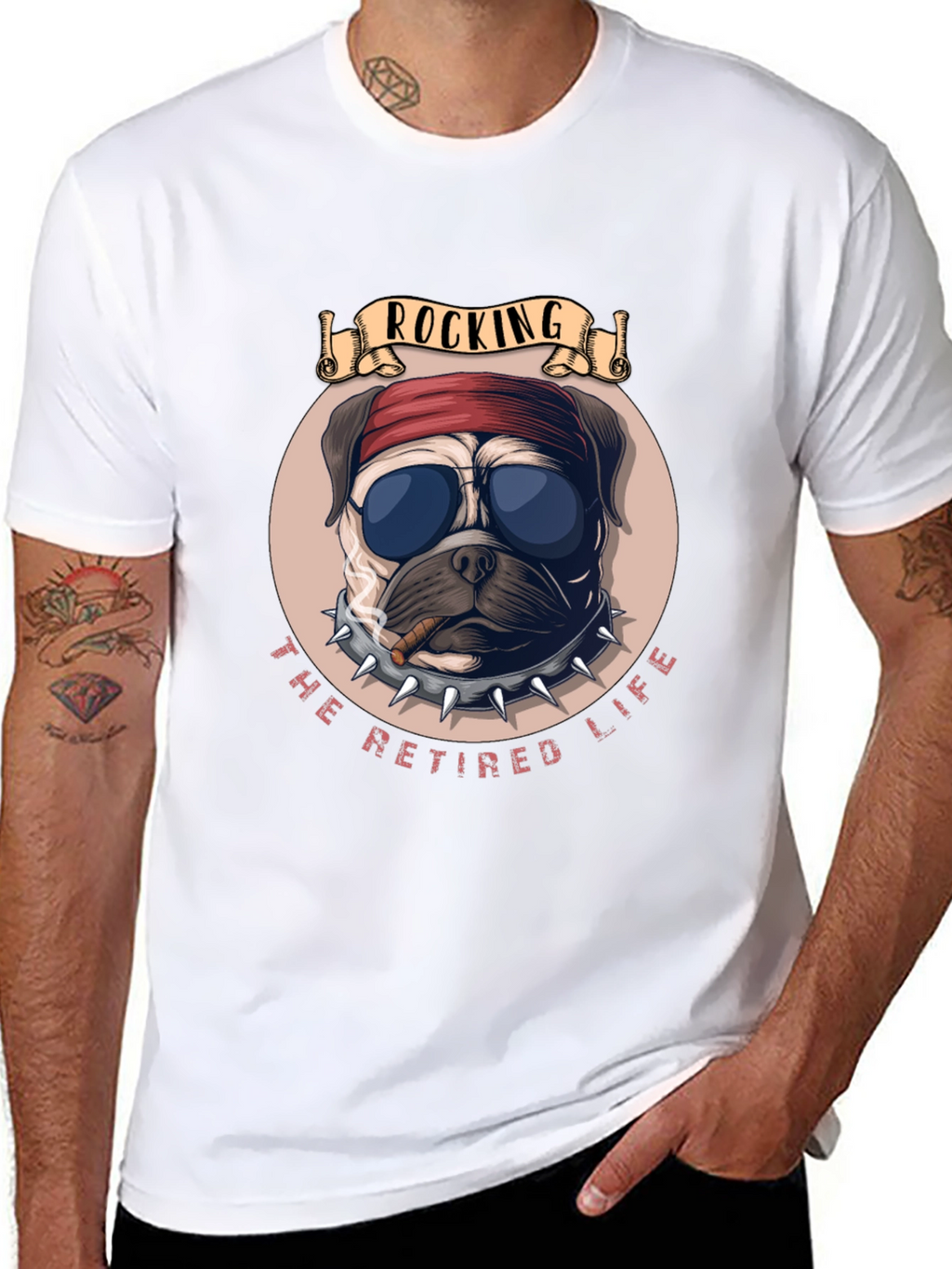 Rocking Retired Life Bulldog Graphic Tee