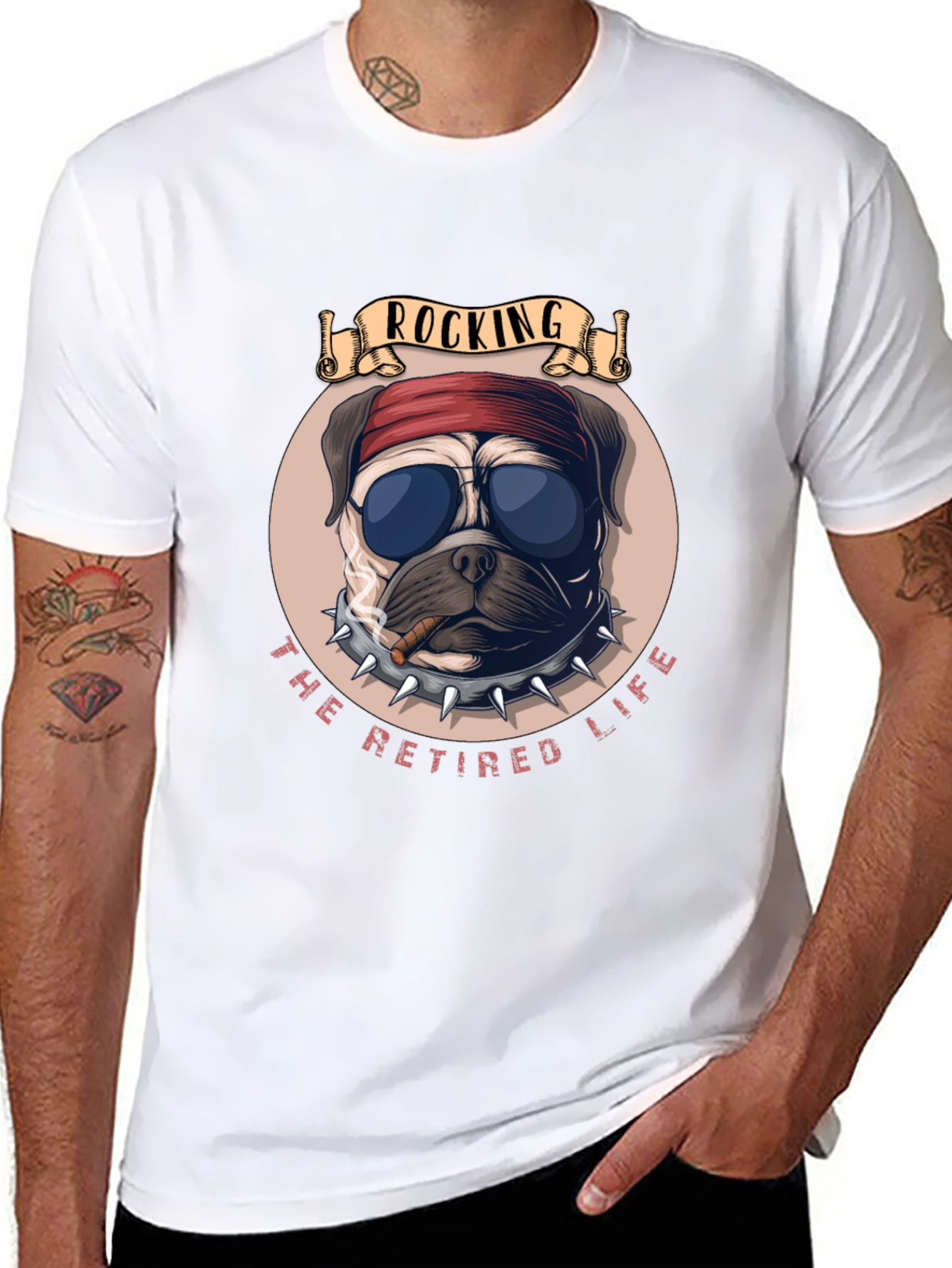 Rocking Retired Life Bulldog Graphic Tee