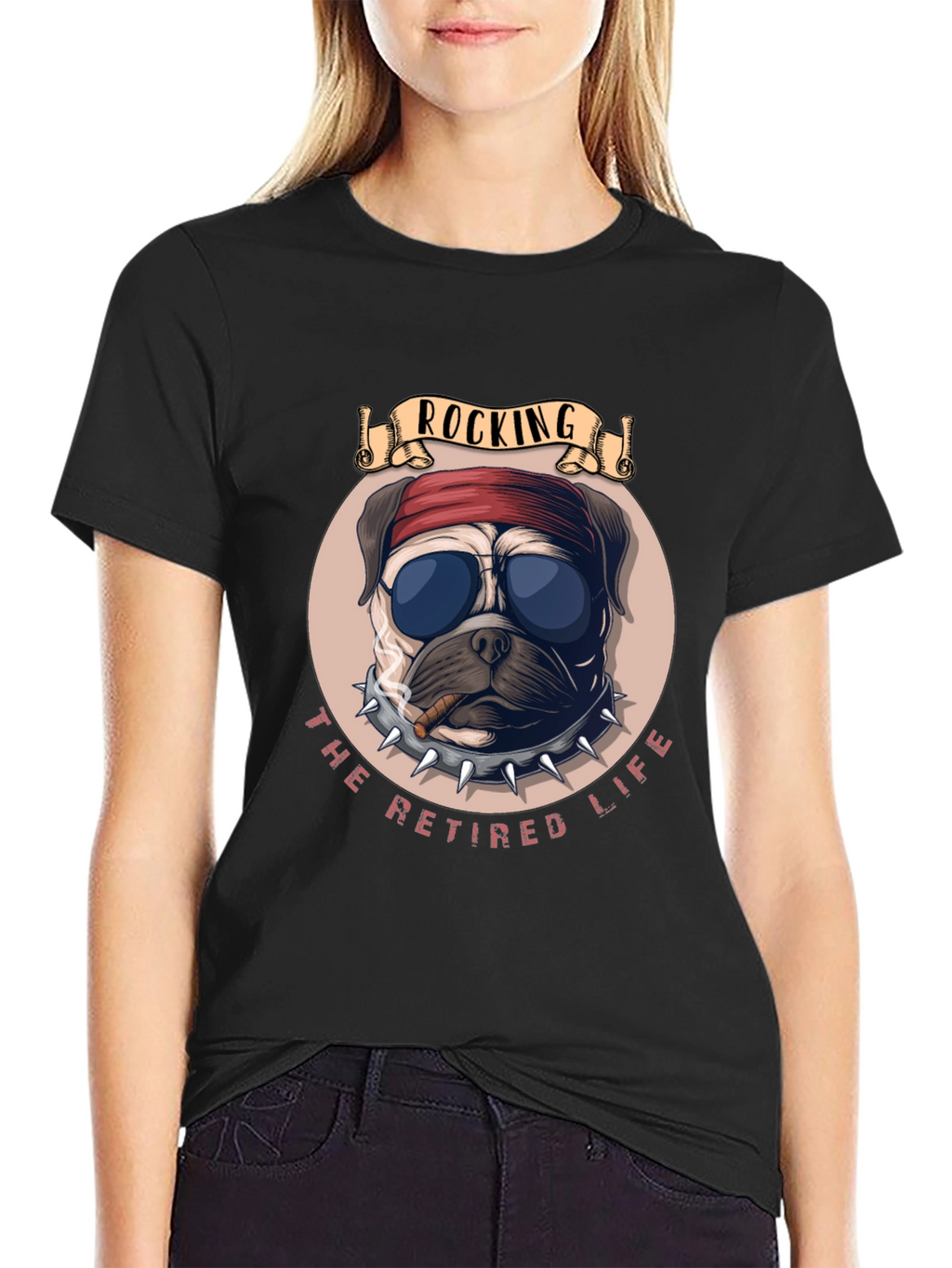 Rocking Retired Life Bulldog Graphic Tee