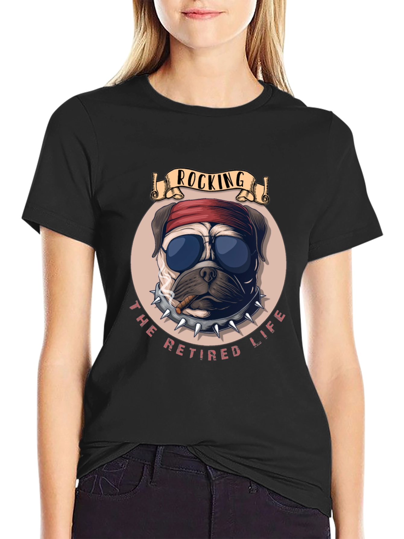 Rocking Retired Life Bulldog Graphic Tee
