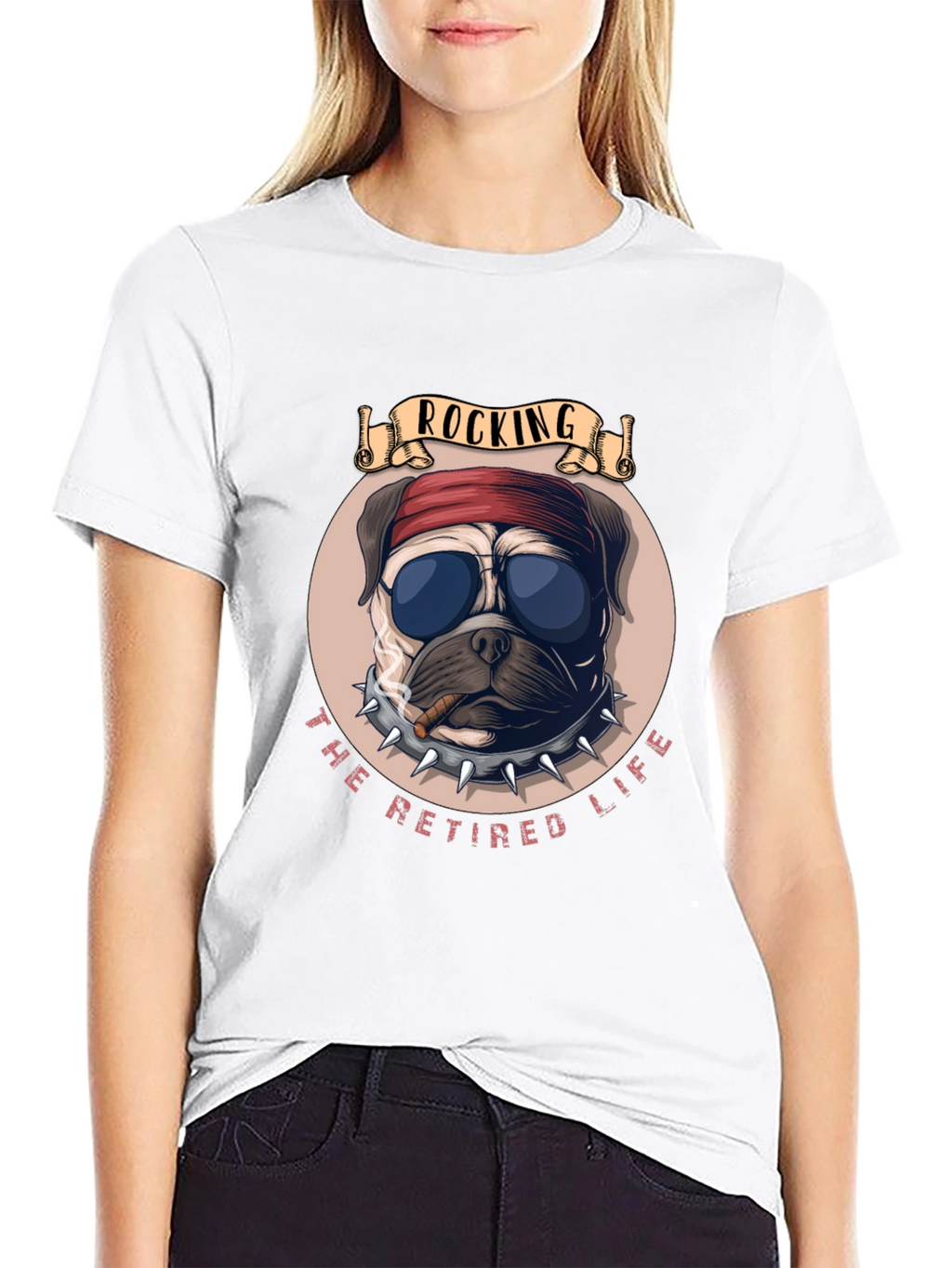 Rocking Retired Life Bulldog Graphic Tee