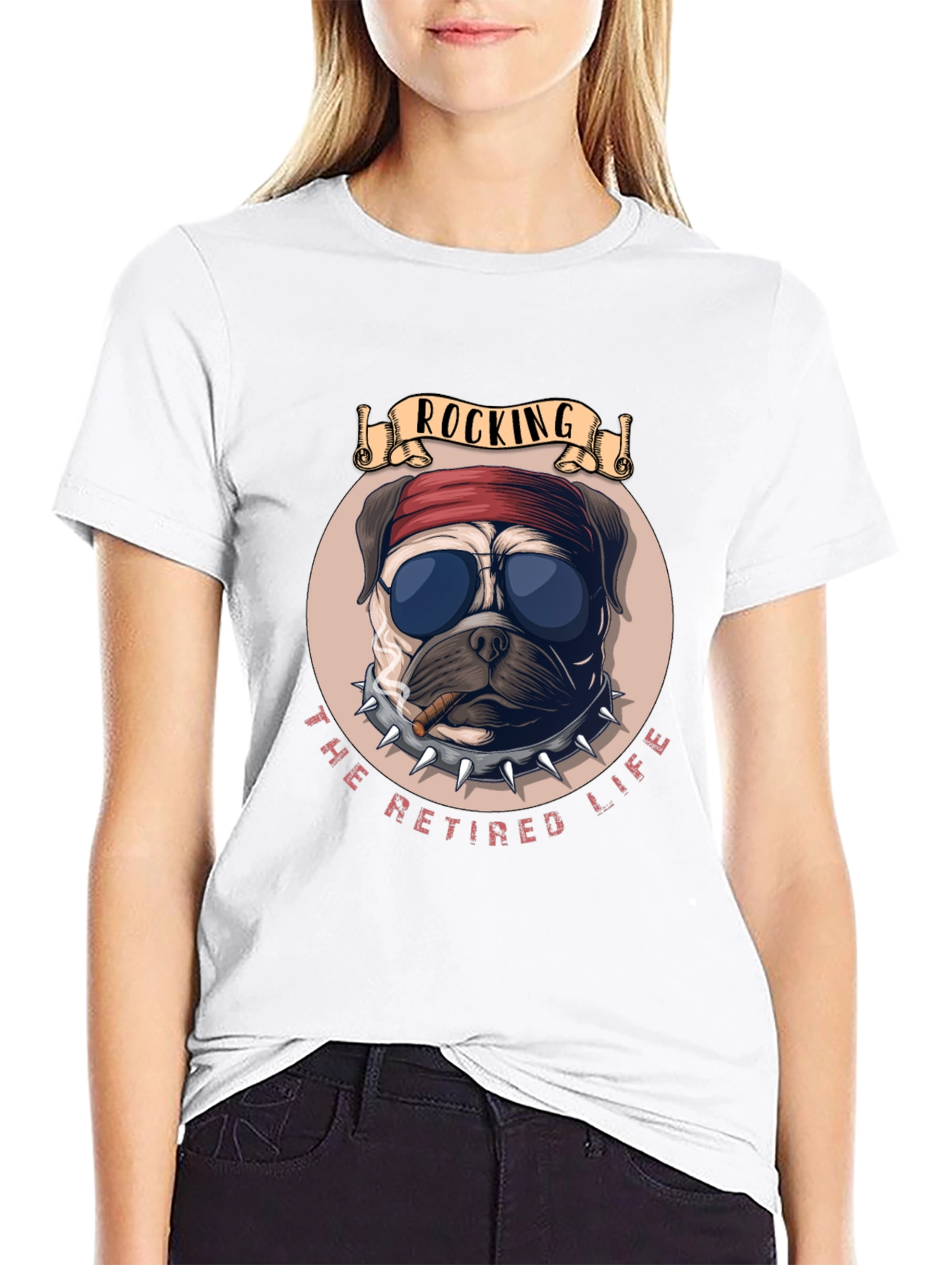 Rocking Retired Life Bulldog Graphic Tee