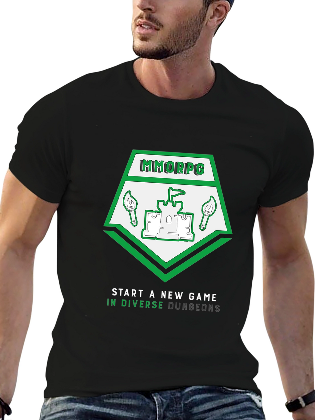 MMORPG New Game T-Shirt - Diverse Dungeons Design