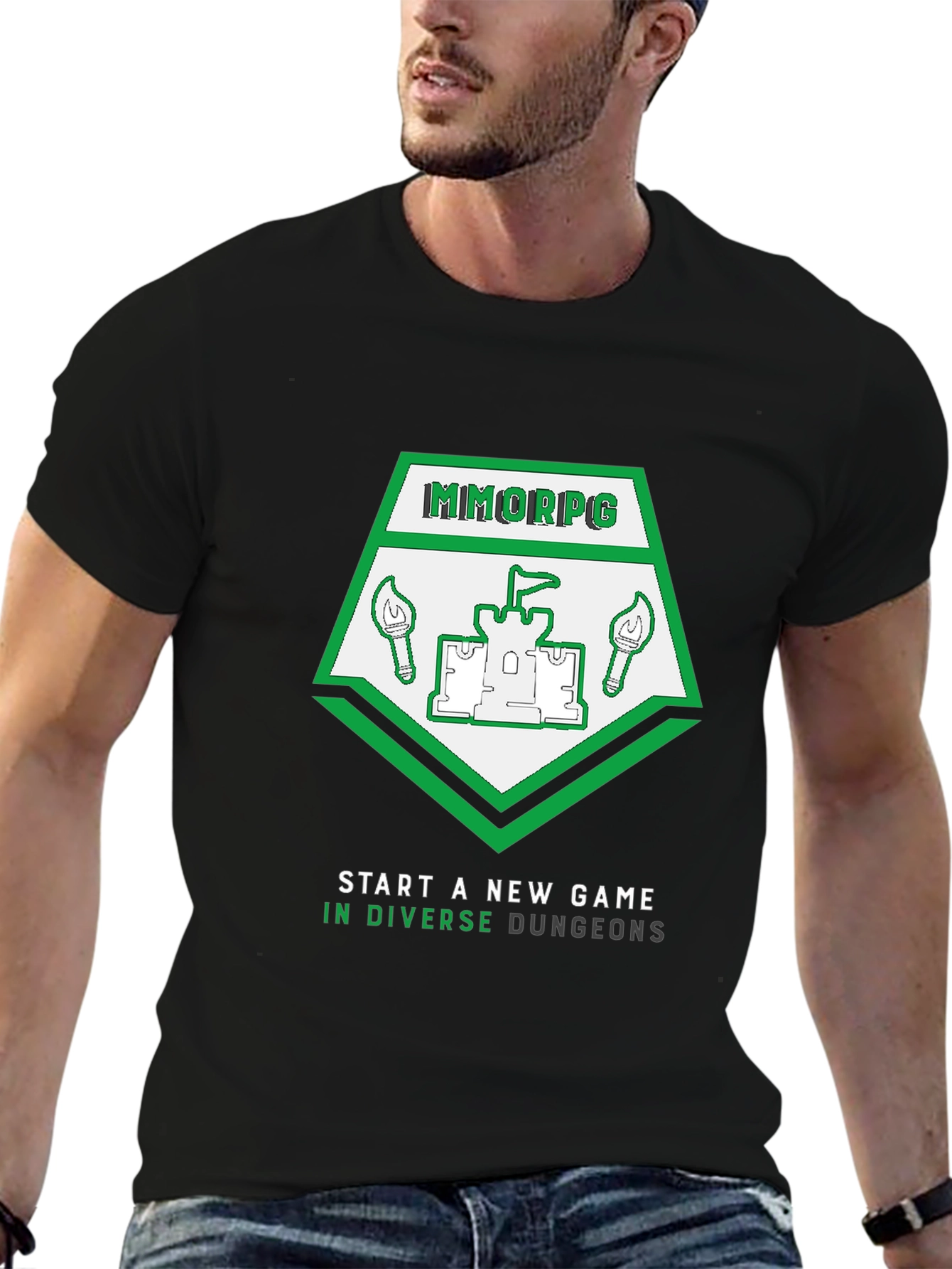 MMORPG New Game T-Shirt - Diverse Dungeons Design