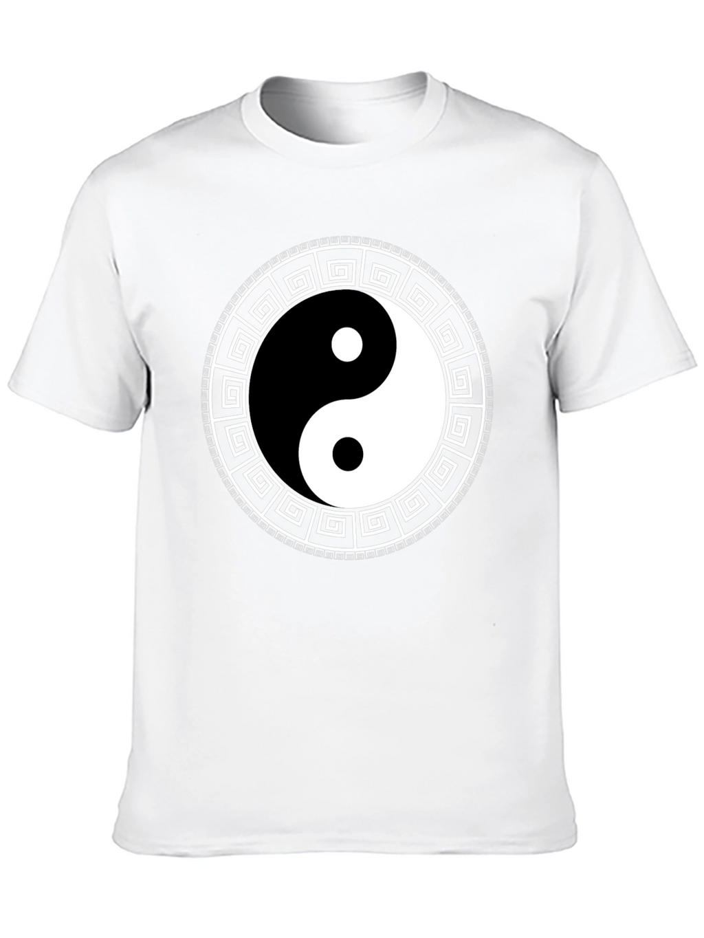 Yin Yang Greek Key Black T-Shirt