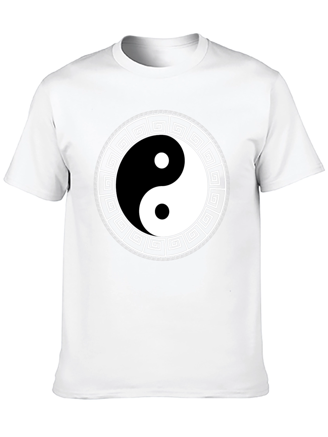 Yin Yang Greek Key Black T-Shirt