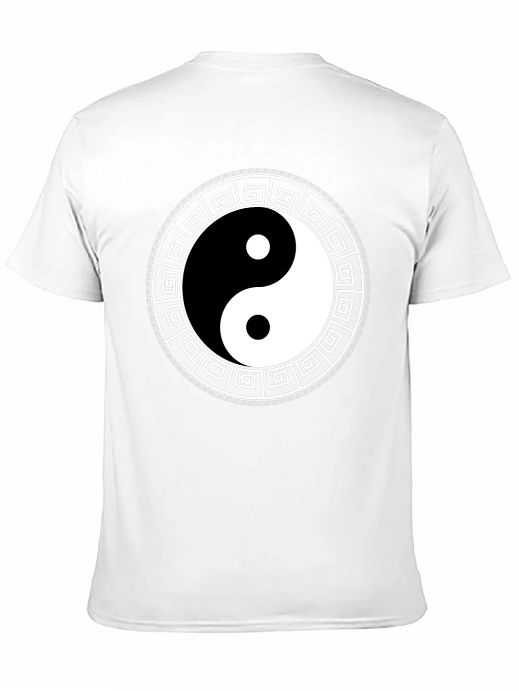 Yin Yang Greek Key Black T-Shirt