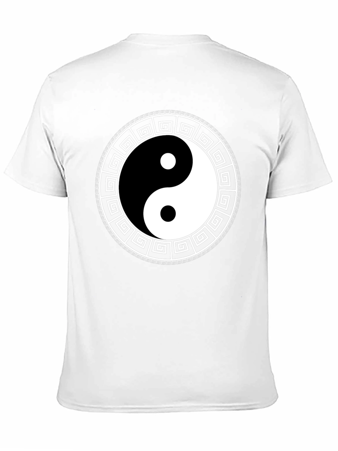 Yin Yang Greek Key Black T-Shirt