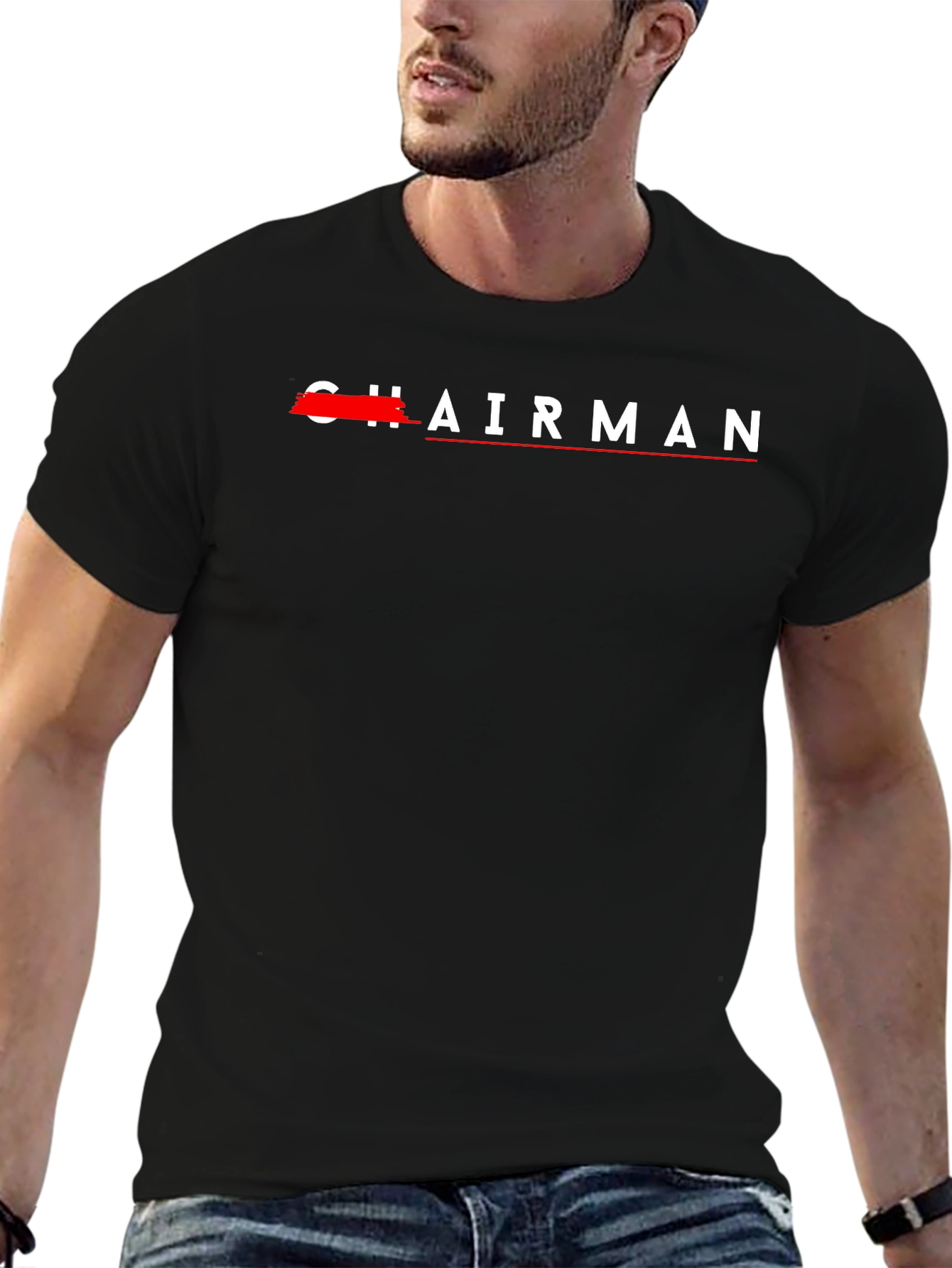 Chairman Graphic Tee - Black Cotton T-Shirt