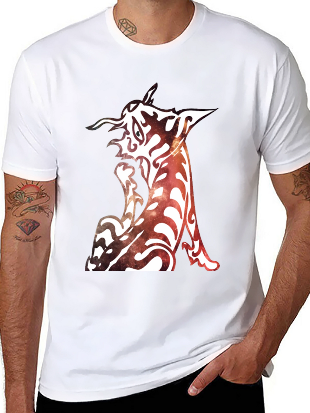 Abstract Creature Graphic Black T-Shirt
