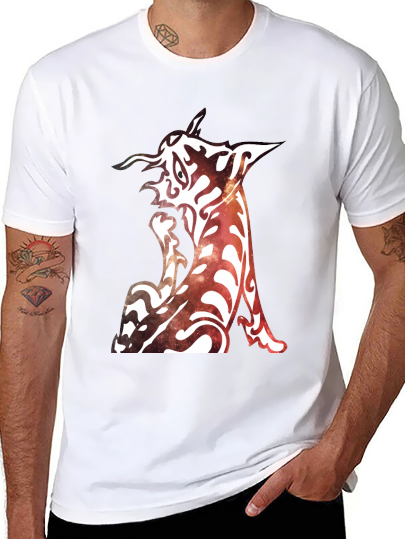 Abstract Creature Graphic Black T-Shirt