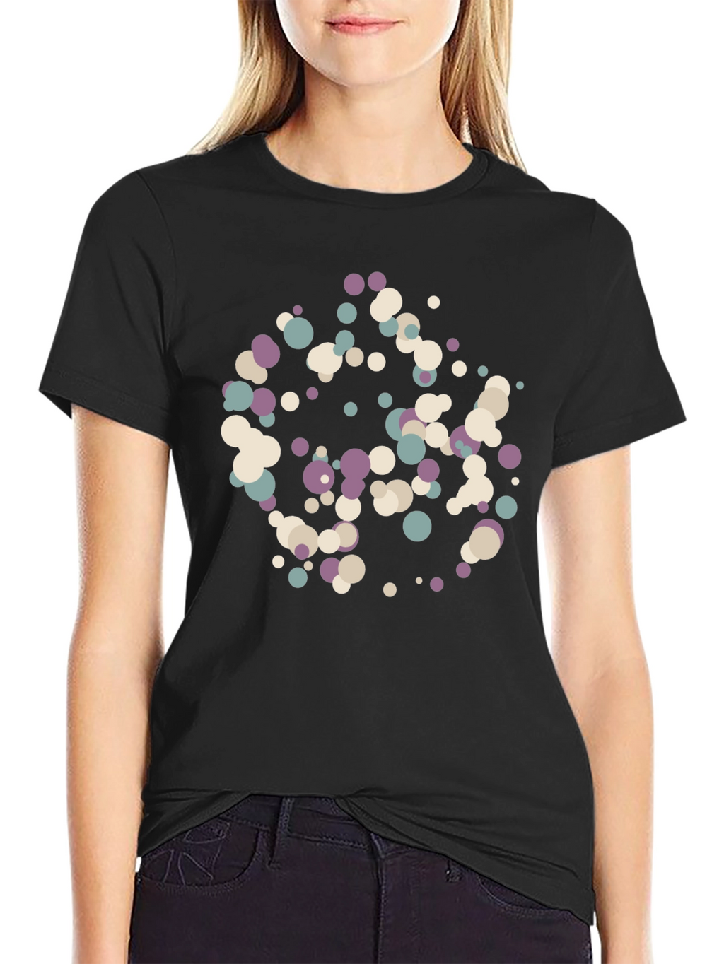 Abstract Dots Black T-Shirt - Modern Art Tee