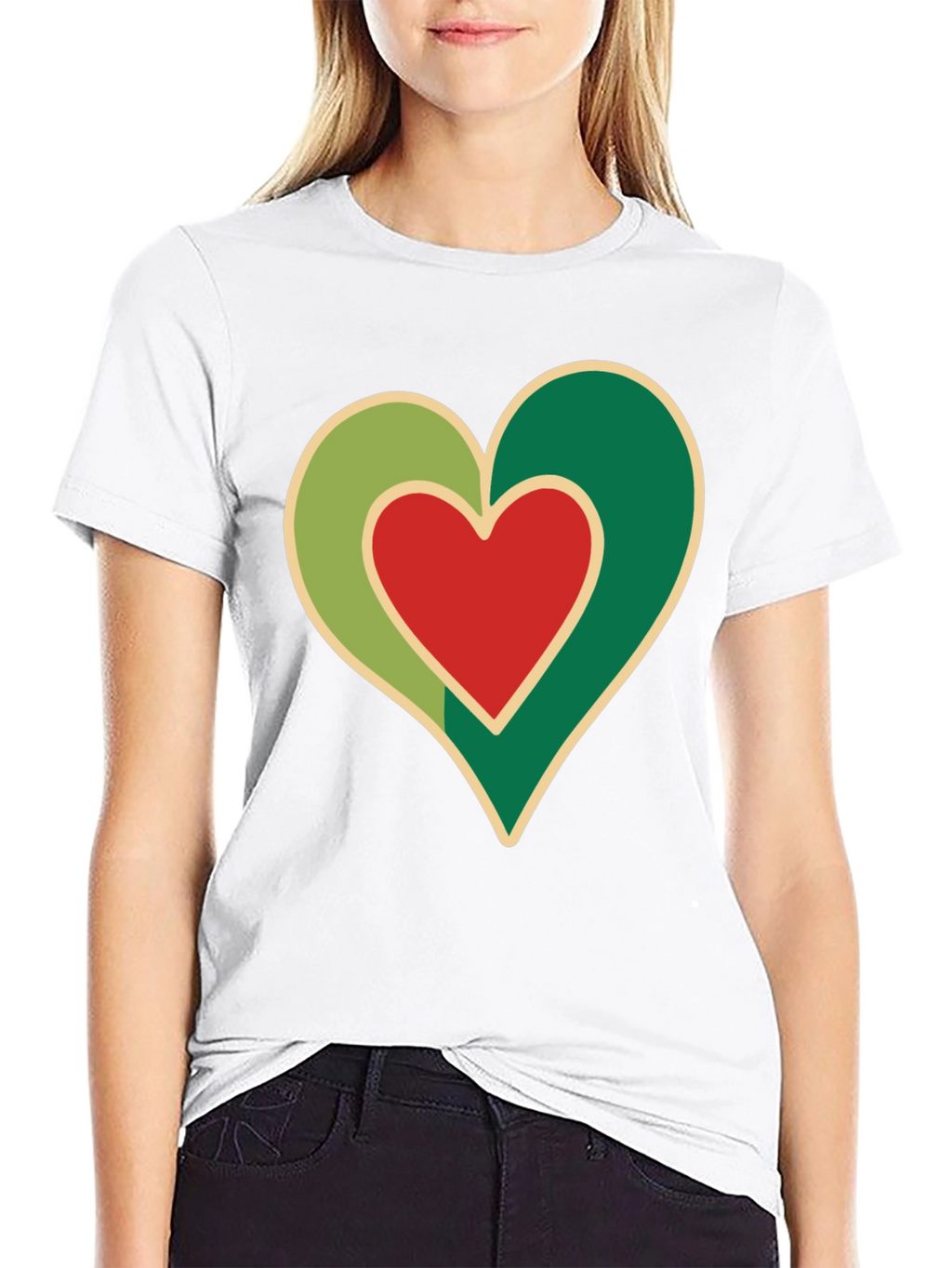 Heart Graphic Black T-Shirt - Love Design