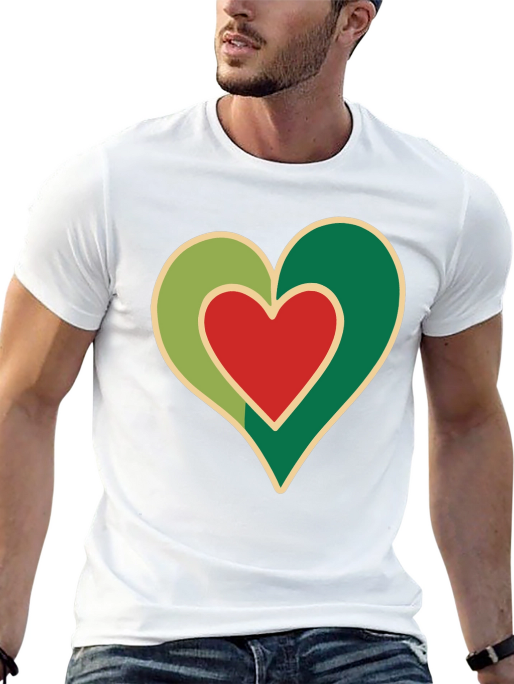 Heart Graphic Black T-Shirt - Love Design