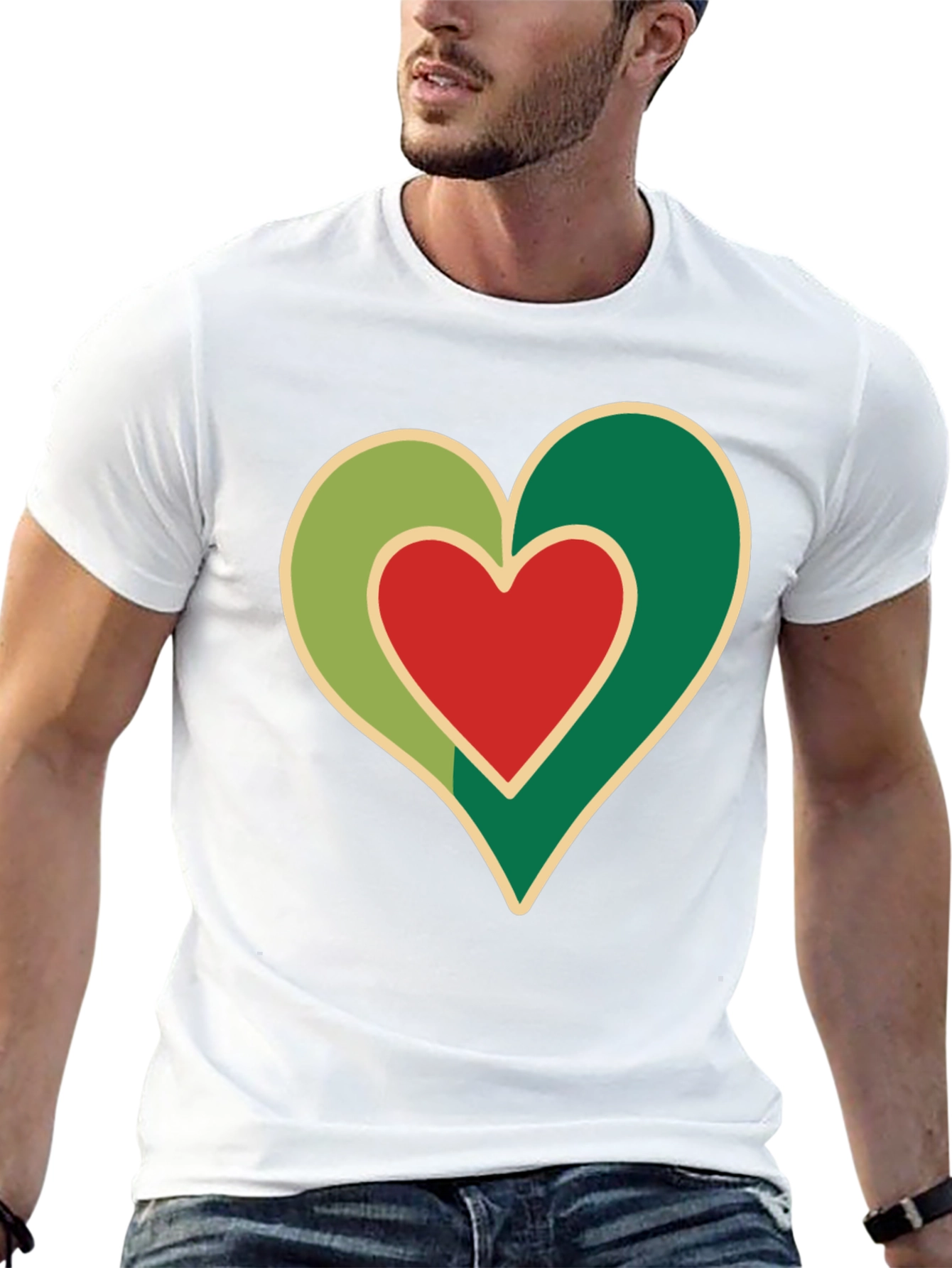Heart Graphic Black T-Shirt - Love Design