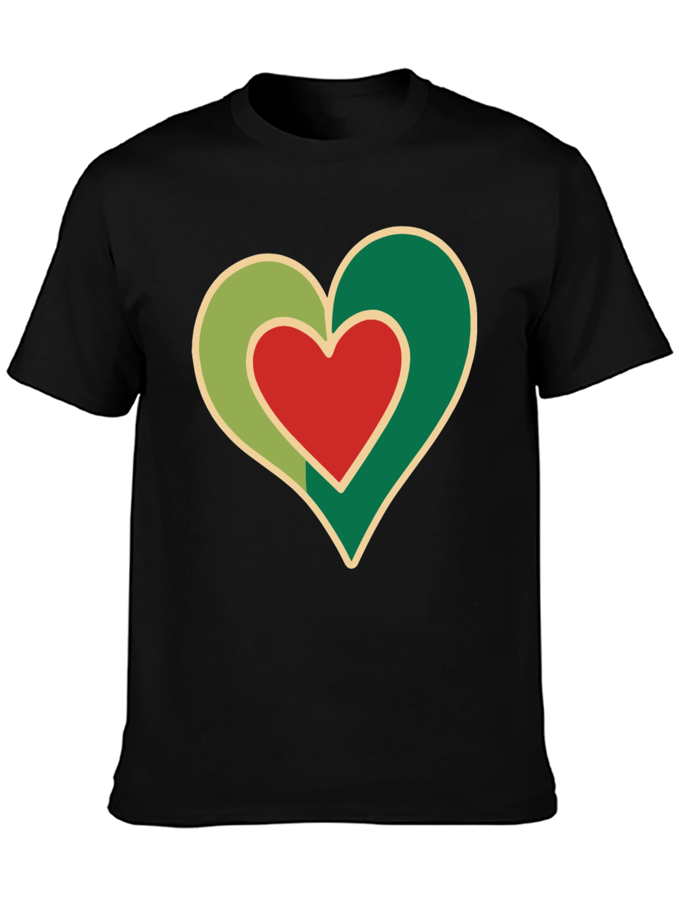 Heart Graphic Black T-Shirt - Love Design
