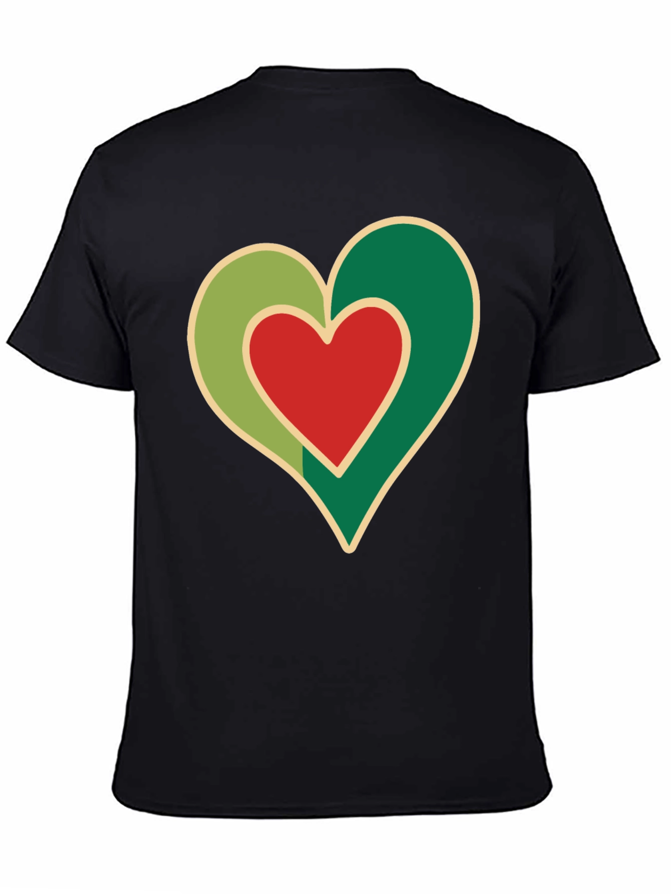 Heart Graphic Black T-Shirt - Love Design