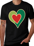 Heart Graphic Black T-Shirt - Love Design