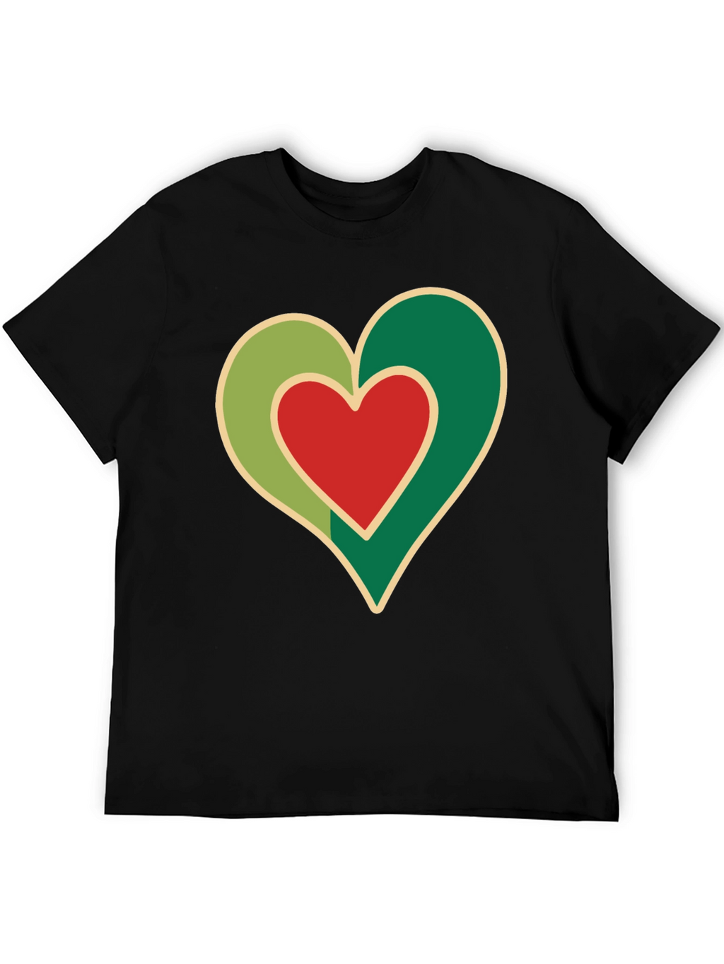 Heart Graphic Black T-Shirt - Love Design