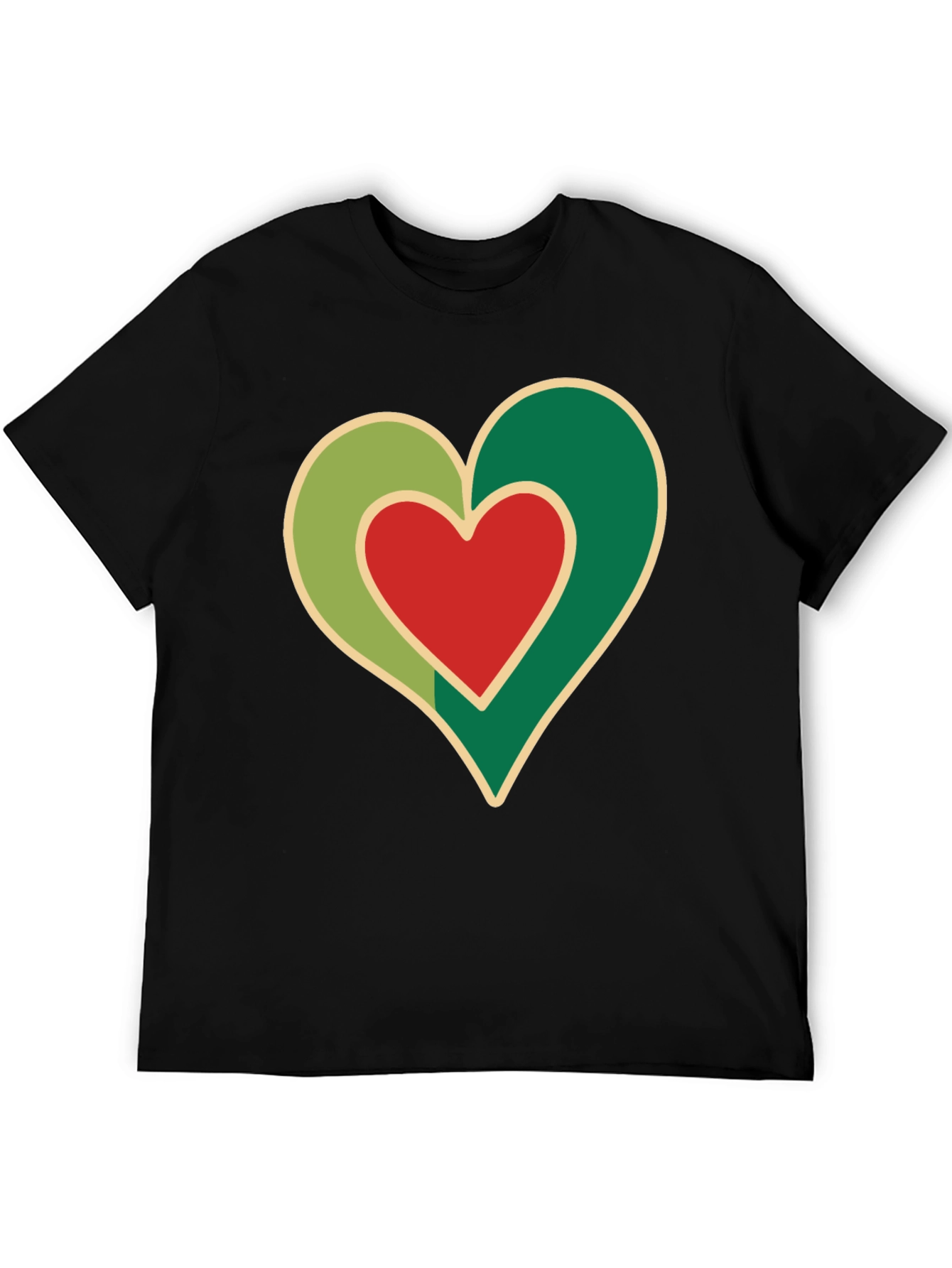Heart Graphic Black T-Shirt - Love Design