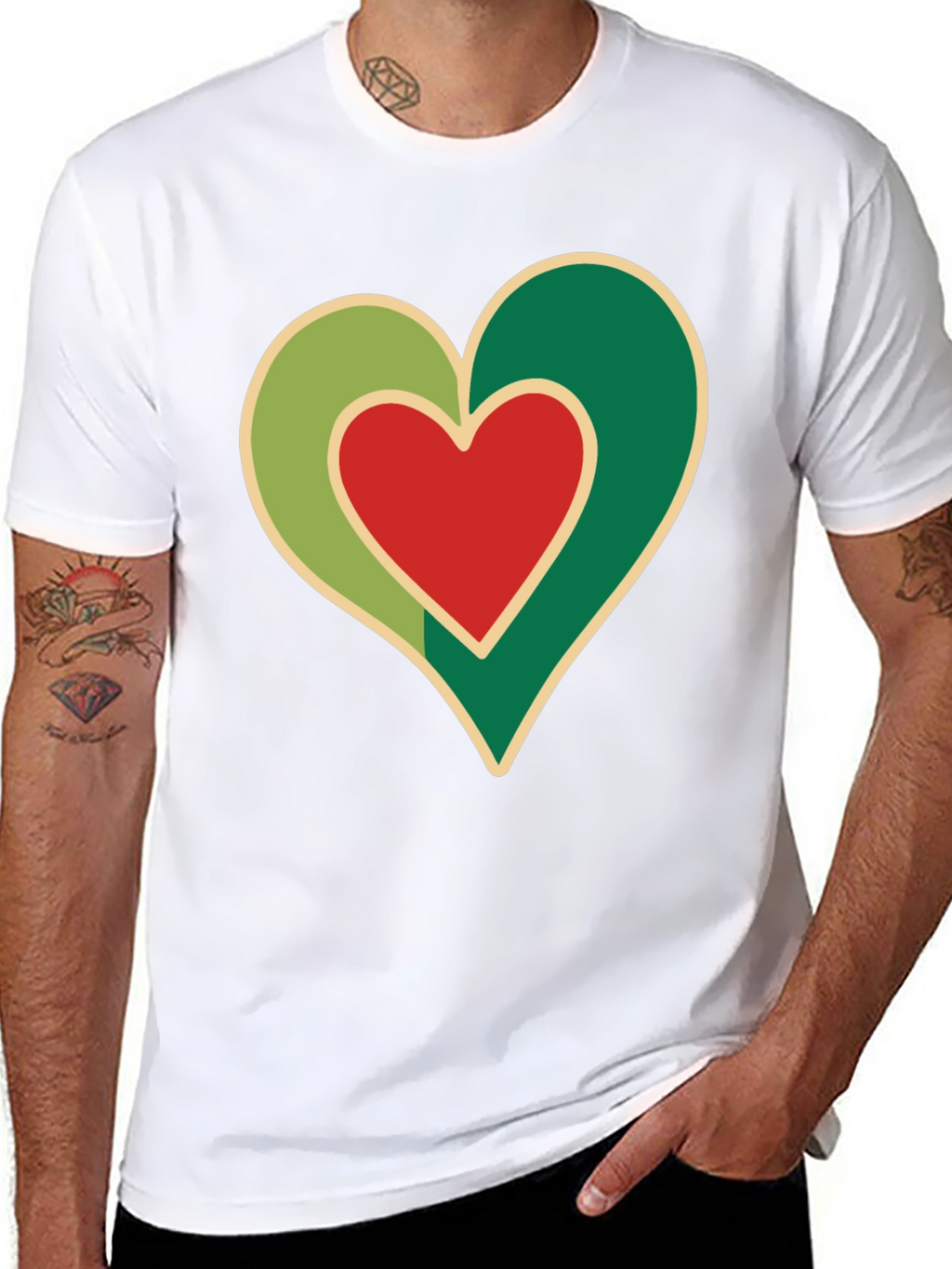 Heart Graphic Black T-Shirt - Love Design