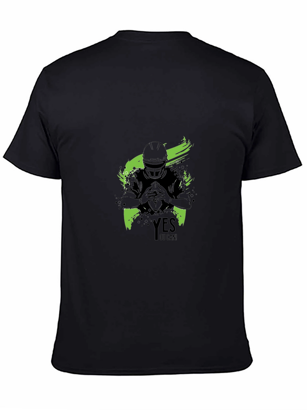 Yes You Can! Football Graphic Black T-Shirt