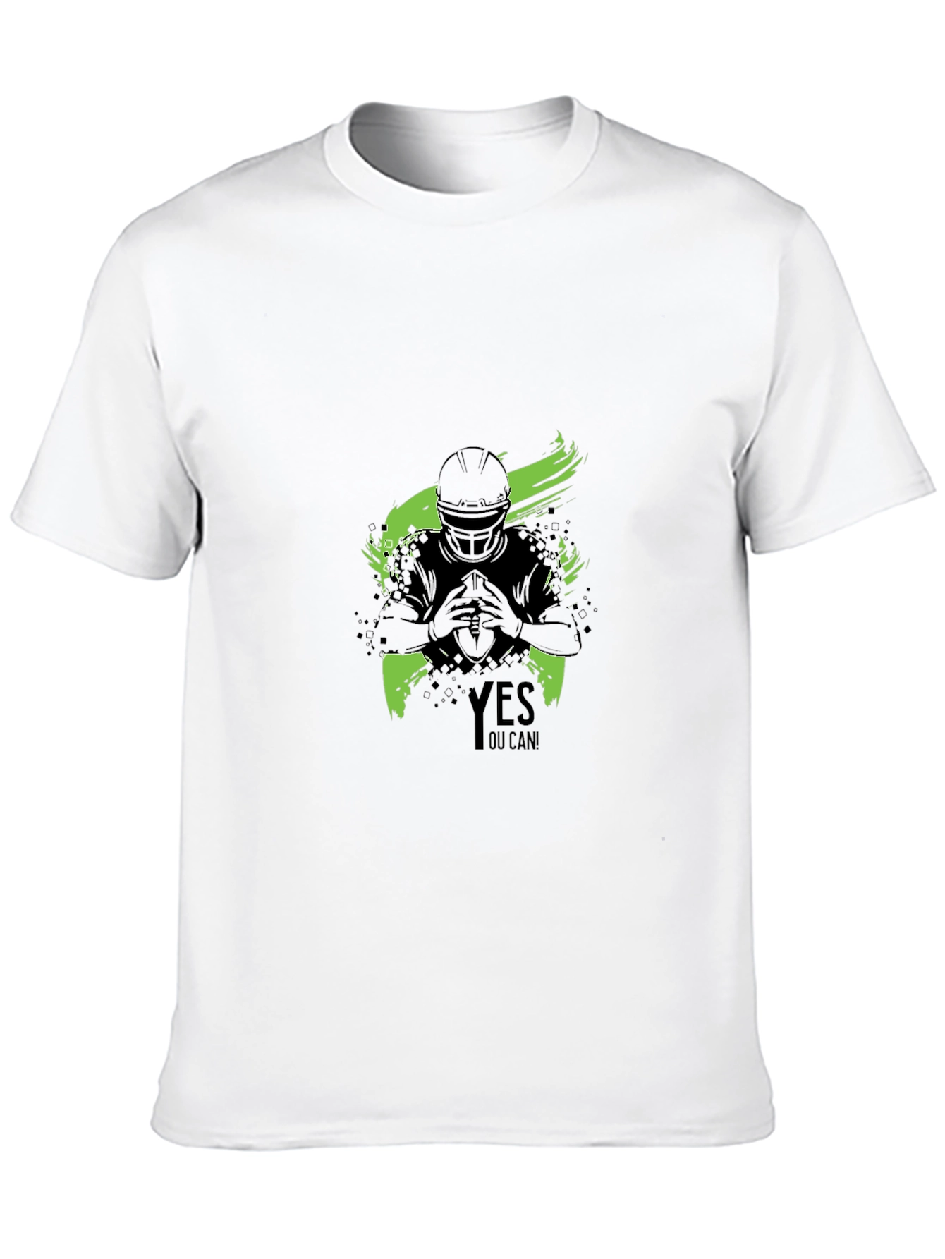 Yes You Can! Football Graphic Black T-Shirt