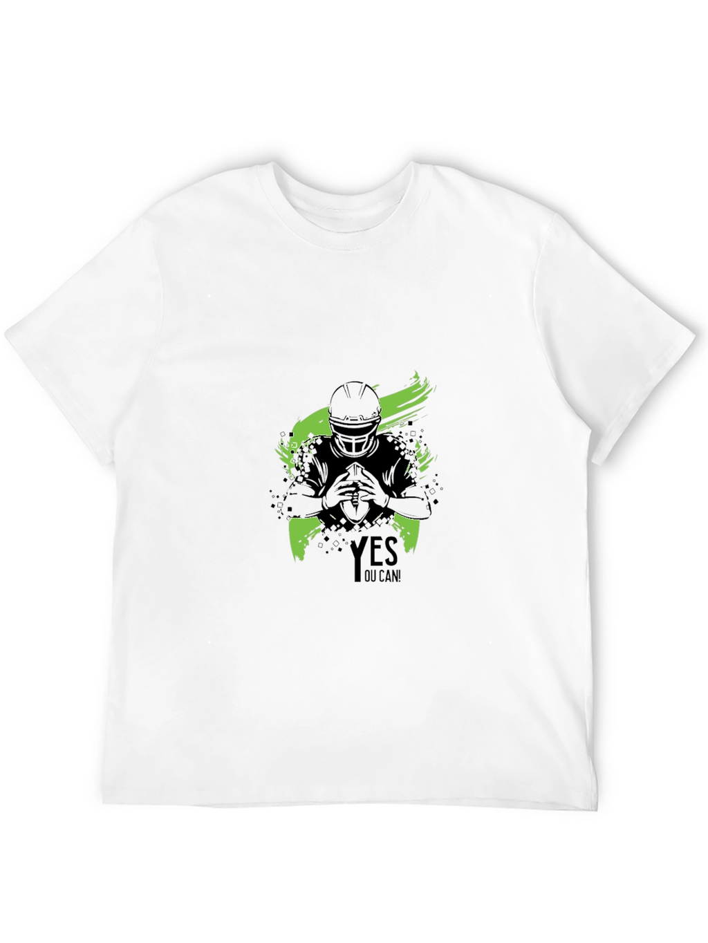 Yes You Can! Football Graphic Black T-Shirt
