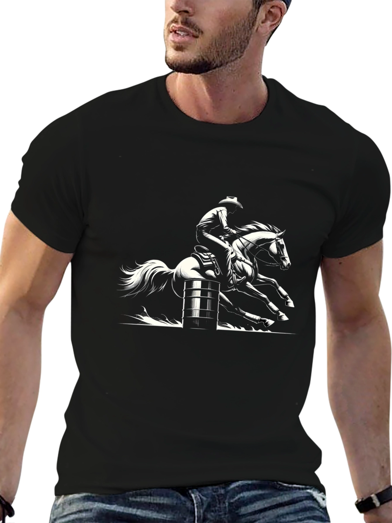 Barrel Racing Cowboy Graphic Tee